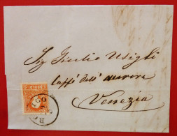 Lombardo Veneto 1860 Lettera Da Rovigo (C1) - II Emissione I Tipo 5 Soldi Rosso - Lombardo-Vénétie