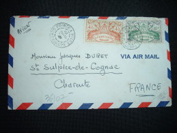 LETTRE PAR AVION POUR FRANCE TP 10F + TP 4F50 OB.10 MARS ? POINTE A PITRE GUADELOUPE - Briefe U. Dokumente