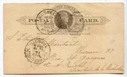 D12664 - Entier Postal 1889 Muskegon Michigan -  DETROIT Transit *May 14 1889* - ...-1900