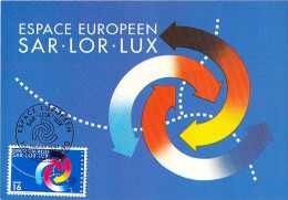 LUXEMBOURG  CARTE MAXIMUM  NUM-YVERT  1375 ESPACE EUROPEEN SAR-LOR-LUX - Cartoline Maximum