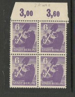 Deutschland 1945 Soviet Zone Berlin MICHEL 2 (geriffeltes Papier)  In 4-block MNH - Berlín & Brandenburgo