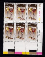 SOUTH AFRICA, 1977, MNH Control Block Of  6, Wine Meeting, M 509 - Ungebraucht