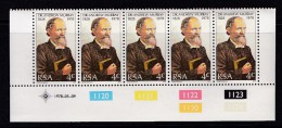 SOUTH AFRICA, 1978, MNH Control Block Of  5, A. Murray,  M 538 - Nuovi