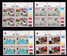 SOUTH AFRICA, 1986, MNH Control Block Of 4, Giving Blood,  M 682-685 - Ungebraucht