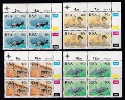 SOUTH AFRICA, 1989, MNH Control Block Of 4, Selakant Fish, M 766-769 - Neufs