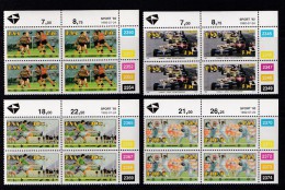 SOUTH AFRICA, 1992, MNH Control Block Of 4, Sports, M 839-844 - Nuevos