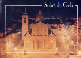 Saluti Da Gela - Chiesa Madre Notturno - Formato Grande Viaggiata - Gela