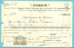 112 Op Recu Met Firmaperforatie (perfin) " L K " (Zurich / Assurances / Lippmann & Kracht) - 1909-34