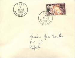 1968  Lettre De Faré (Ile Huahine) Pour Papeete  Yv 28 Seul - Storia Postale