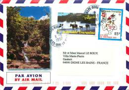 1997  Lettre Avion De Vaitape - Bora-Bora (Iles Sous-le- Vent)   Pour La France  Yv 400, 493 (Jeux Du Pacifique) - Cartas & Documentos