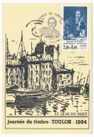 FRANCE => Carte Locale - 2,00 + 0,40 - Journée Du Timbre "Le Quai Du Parti" DIDEROT - TOULON 1984 - Journée Du Timbre