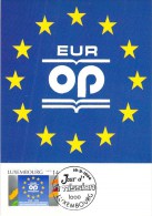 LUXEMBOURG  CARTE MAXIMUM  NUM-YVERT  1297 UNION EUROPEENNE  25 ANS DE L INSTALLATION AU LUXEMBOURG - Cartes Maximum