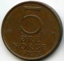 Norvège Norway 5 Ore 1975 KM 415 - Norvegia