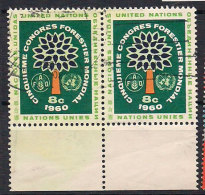 United Nations New York 1960 5th World Congress On Forestry, Seattle, Mi 89 Pair, Used - Used Stamps