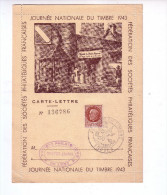 France 1943 Carte-lettre Journée Nationale Du Timbre TROYES - 1921-1960: Moderne