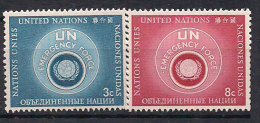 United Nations New York 1957 United Nations Emergency Force (UNEF) Mi 57-58 I, MH(*) - Neufs