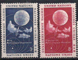 United Nations New York 1957 World Meteorological Organization (WMO) Mi 55-56 Bloc Of Four, MH(*) - Neufs
