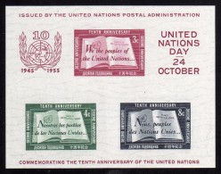 1955 - O.N.U - 10º Anivº De Naciones Unidas - HB 1 I - MNH - ONU-72 - 02 - Nuevos