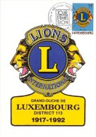 LUXEMBOURG  CARTE MAXIMUM  NUM-YVERT  1245 LE LION S CLUB - Cartoline Maximum