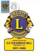 LUXEMBOURG  CARTE MAXIMUM  NUM-YVERT  1245 LE LION S CLUB - Cartoline Maximum