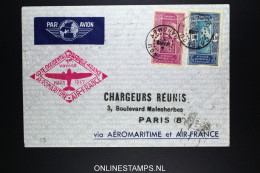 Dahomey Lettre Aéromaritime Air France  A Paris  Premier Voyage  1937 - Briefe U. Dokumente