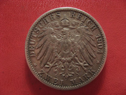 Allemagne - Prusse - 2 Mark 1904 A Wilhelm II 0991 - 2, 3 & 5 Mark Zilver
