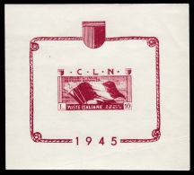 Italia - Comitato Liberazione Nazionale - Aosta - Foglietto Lire 10 Lilla - 1945 - Centraal Comité Van Het Nationaal Verzet (CLN)