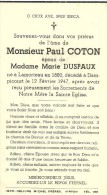 Paul Coton époux De Marie Duspaux Lamorteau Dampicourt 1880 1947 - Rouvroy