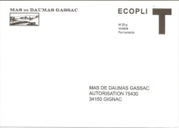 Enveloppe T Mas De Daumas Gassac (vin) - Cartes/Enveloppes Réponse T