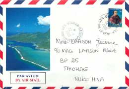 2001  Lettre Avion Intérieure De Uturoa Pour Taiohae  Yv 508 (Reine Pomaré, De Carnet) - Covers & Documents