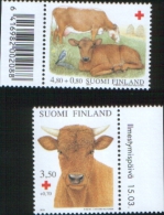 Finlandia - Finland 2000 Fauna Pro Red Cross - Pro Croce Rossa Yv 1491-2  Barcode  2v Complete Set Barcode  ** MNH - Nuevos