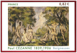 Carte Postale Vierge (neuve) Peintures Représentant Timbre Baigneuses 2006 Paul Cézanne Impressionnisme - Paintings