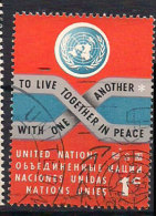 United Nations 1961 Inscription "to Live In Peace With One Another". Mi 98 Cancelled - Oblitérés