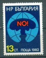 + 3152 Bulgaria 1982 Nuclear Disarmament / Art POSTER , GLOBE , ATOM BOMB - NO / Kampagne Gegen Kernwaffen ** MNH - Atome