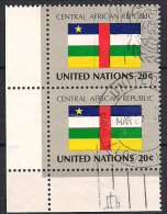 United Nations 1984 Central Africa Flag Mi 462 Pair Cancelled - Usati