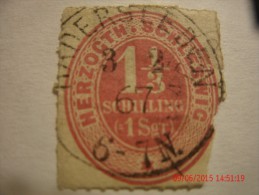 SCHLESWIG-HOLSTEIN, SCOTT#12, 1&1/3s ROSE , USED - Schleswig-Holstein