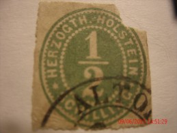 SCHLESWIG-HOLSTEIN, SCOTT#19, 1/2s GREEN , USED - Schleswig-Holstein