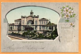 Recife Pernambuco Railroad Station Brazil 1905 Postcard Mailed To Canada - Recife