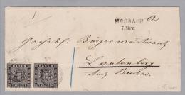 Heimat DE BW Moosbach 1861-03-07 Brief N.Leutenberg Buchen 2xMi#9 - Briefe U. Dokumente