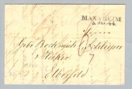 Heimat DE BW Mannheim 1844-07-05 Sw 2-Zeiler Brief > Elberfeld - Préphilatélie