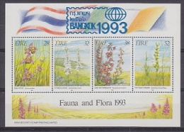 Ireland 1993 Fauna & Flora M/s Ovptd "Bangkok" ** Mnh (21764) - Blocs-feuillets