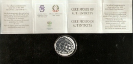 MONDIALI DI CALCIO 2006 MONETA COMMEMORATIVA IN ARGENTO CON CERTIFICATO DI AUTENTICITA´ REPUBBLICA ITALIANA GERMANY 2006 - Commémoratives