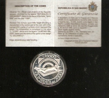 OLIMPIC GAME 2000 MONETA COMMEMORATIVA IN ARGENTO CERTIFICATO DI AUTENTICITA´ REPUBBLICA SAN MARINO - Gedenkmünzen