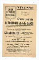 Programme , Union Sportive Vivonnaise , VIVONNE , 1960 , Grande Journée De Football Et De La Danse , Frais Fr : 1.55€ - Programs