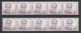 R102/R102a **, Strook Van 5 Met Nummer Van 4 Cijfers En 5 Cijfers, Cote = 80 € (X08103) - Rouleaux