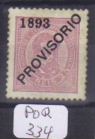 POR Afinsa  92 D. Luis I Surchargé PROVISORIO Papier Porcelana 11 1/2 Xx - Unused Stamps