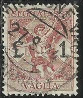 ITALY KINGDOM ITALIA REGNO 1924 SEGNATASSE TAXES TASSE POSTAGE DUE PER VAGLIA LIRE 1 USATO USED OBLITERE´ - Tax On Money Orders