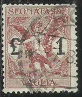 ITALY KINGDOM ITALIA REGNO 1924 SEGNATASSE TAXES TASSE POSTAGE DUE PER VAGLIA LIRE 1 USATO USED OBLITERE´ - Vaglia Postale