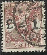 ITALY KINGDOM ITALIA REGNO 1924 SEGNATASSE TAXES TASSE POSTAGE DUE PER VAGLIA LIRE 1 USATO USED OBLITERE´ - Tax On Money Orders