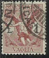 ITALY KINGDOM ITALIA REGNO 1924 SEGNATASSE TAXES TASSE POSTAGE DUE PER VAGLIA LIRE 1 USATO USED OBLITERE´ - Mandatsgebühr